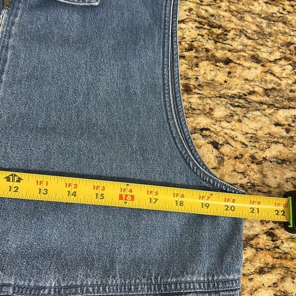 FADS Vintage Cotton Sleeveless Denim Midi Dress With Pockets Size 14 - Picture 6 of 8